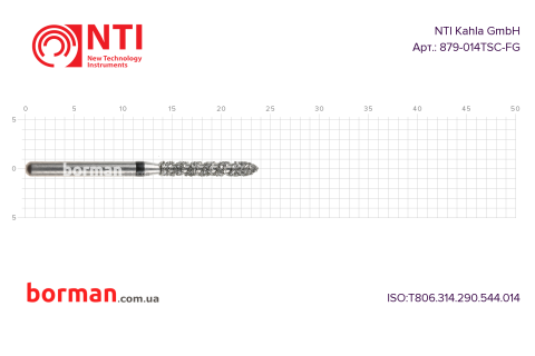Бор алмазный "TURBO", тип FG, 879-014TSC-FG, NTI, Германия Фото 1