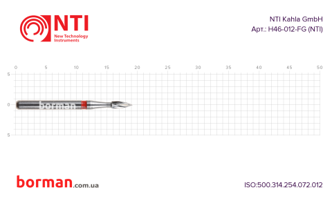 Бор твердосплавный, тип FG, H46-012-FG, NTI, Германия Фото 1